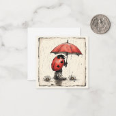 Raindrops & Regen oder Shine: Ladybug Mitteilungskarte (Vorderseite/Rückseite Beispiel)