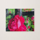 Raindrops Rosa Blume Rose Rainy Day NYC Puzzle (Horizontal)