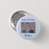 Raindrops über Enkeln zum Geburtstag Button (Vorne & Hinten)