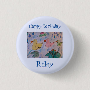 Raindrops über Enkeln zum Geburtstag Button