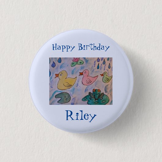 Raindrops über Enkeln zum Geburtstag Button (Vorderseite)