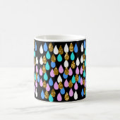 Raindrops und Gold-Glitzer Kaffeetasse (Mittel)