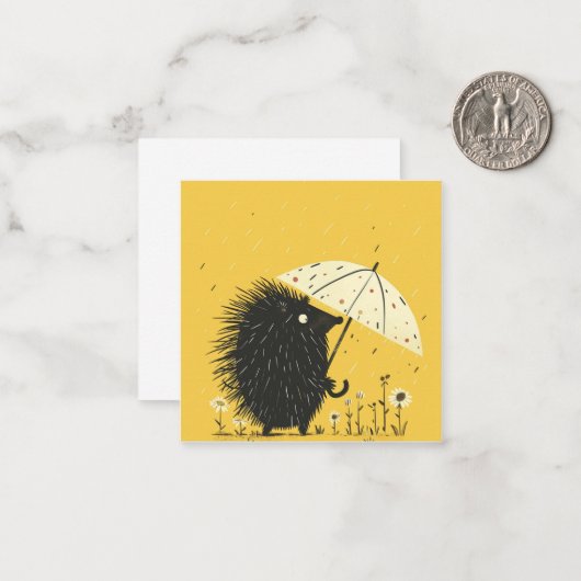 Raindrops & Whispers: Schweine Stille Freude Mitteilungskarte (Vorderseite/Rückseite Beispiel)