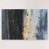 Raindrops Window Sunset Over Islington London UK Puzzle (Horizontal)