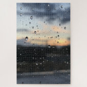 Raindrops Window Sunset Over Islington London UK Puzzle (Vertikal)