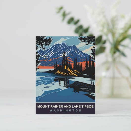 Rainer und Tipsosee, WA, Reisen Postkarte (Stehend Vorderseite)