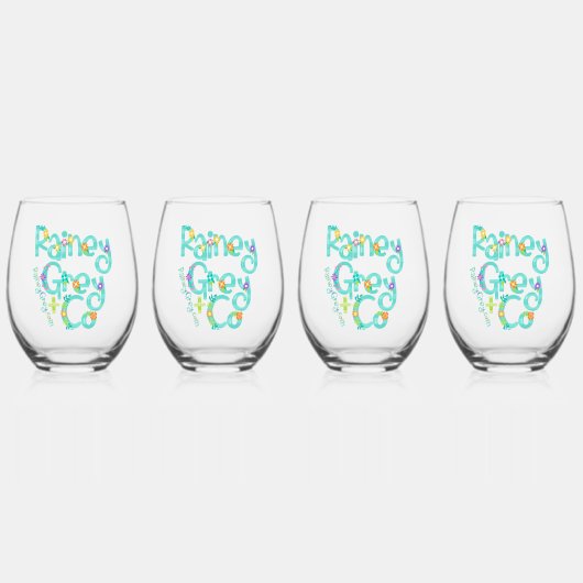RAINEY GRAY + CO [Logo 6] Weinglas Ohne Stiel (Vorderseite)