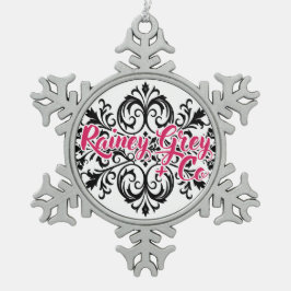 Rainey Grey + Co logo [7] Schneeflocken Zinn-Ornament