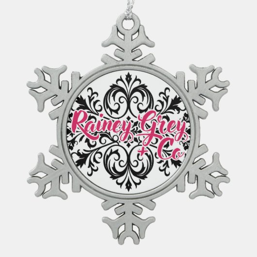 Rainey Grey + Co logo [7] Schneeflocken Zinn-Ornament (Vorderseite)