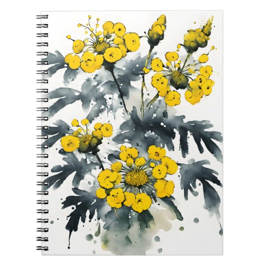Rainfarn - Aquarellblumen Notizblock (Vorderseite)