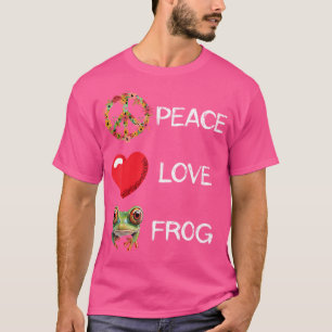 Rainforest Amphibien Liebe Frogs Peace Red Mit Aug T-Shirt