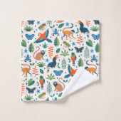 Rainforest Animal Pattern Badhandtuch Set (Waschlappen)