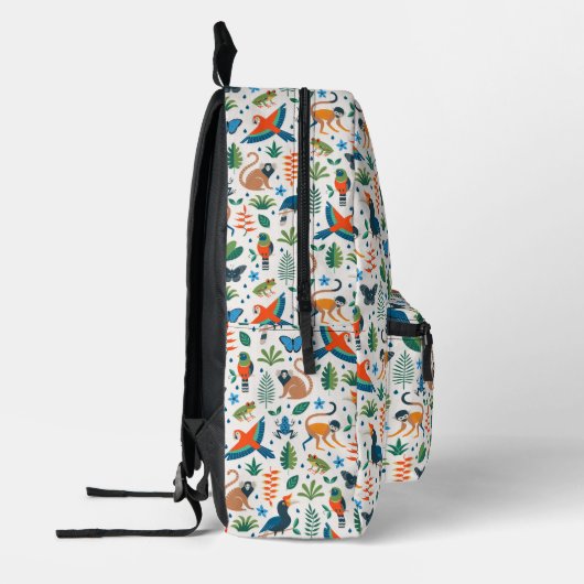 Rainforest Animal Pattern Bedruckter Rucksack (Links)