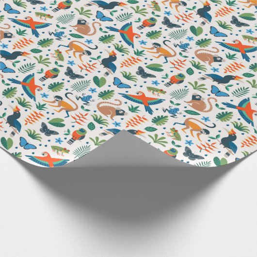 Rainforest Animal Pattern Geschenkpapier (Ecke)