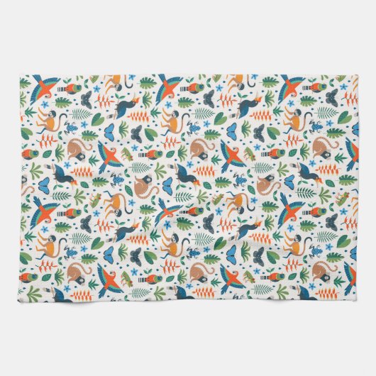 Rainforest Animal Pattern Geschirrtuch (Horizontal)