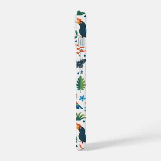 Rainforest Animal Pattern iPhone 15 Hülle (Linke Seite)