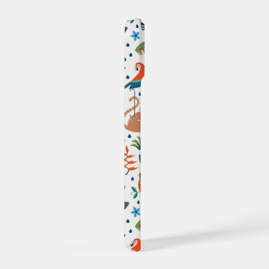 Rainforest Animal Pattern iPhone 15 Hülle (Rechte Seite)