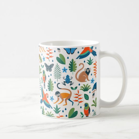 Rainforest Animal Pattern Kaffeetasse (Rechts)