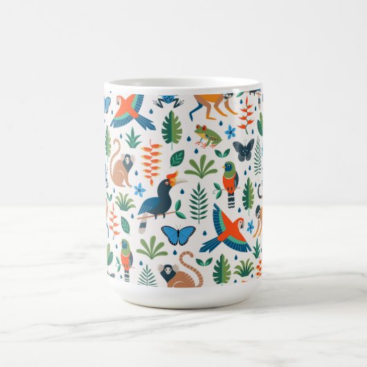 Rainforest Animal Pattern Kaffeetasse (Mittel)