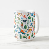 Rainforest Animal Pattern Kaffeetasse (VorderseiteRechts)