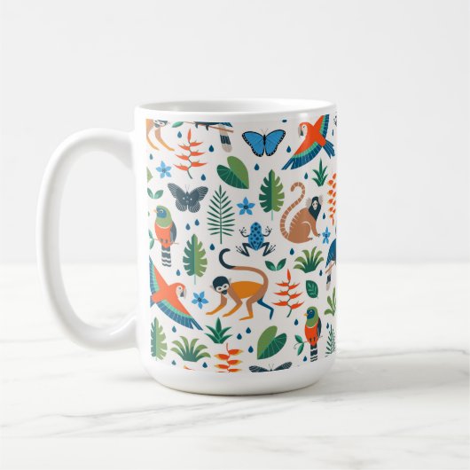 Rainforest Animal Pattern Kaffeetasse (Links)