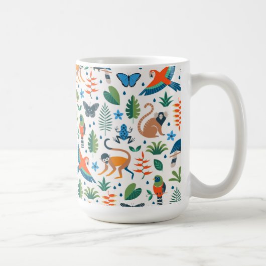 Rainforest Animal Pattern Kaffeetasse (Rechts)
