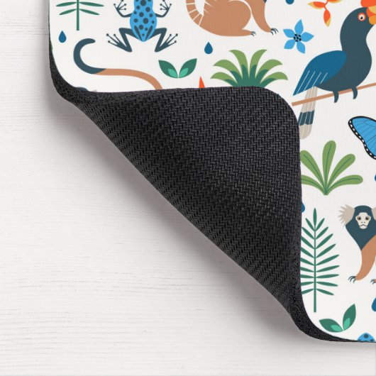 Rainforest Animal Pattern Mousepad (Ecke)