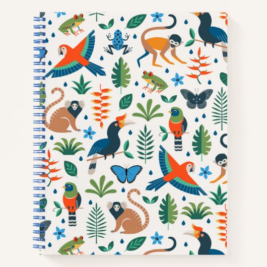 Rainforest Animal Pattern Notizblock (Vorderseite)