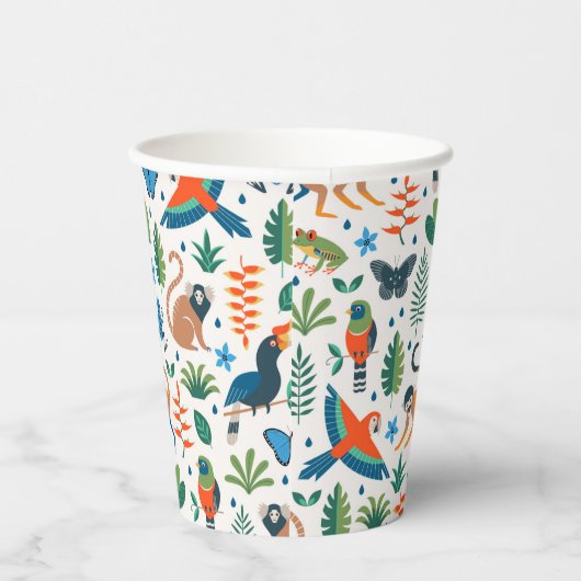 Rainforest Animal Pattern Pappbecher (Rechts)