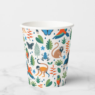 Rainforest Animal Pattern Pappbecher