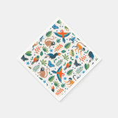 Rainforest Animal Pattern Serviette (Ecke)