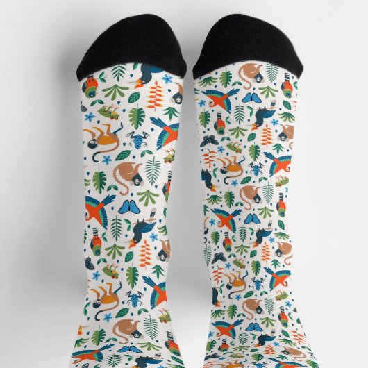 Rainforest Animal Pattern Socken (Oben)