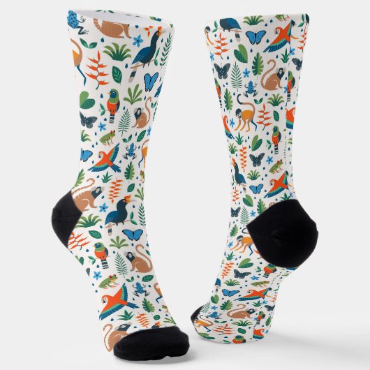 Rainforest Animal Pattern Socken (Gewinkelt)
