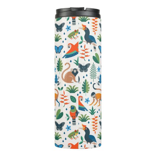Rainforest Animal Pattern Thermosbecher (Rückseite)