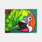 Rainforest Beauty: Exotic Wild Parrot Fleecedecke (Vorderseite (Horizontal))