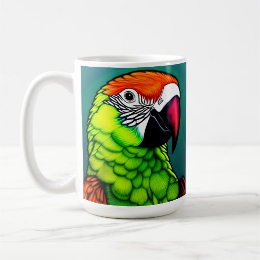 Rainforest Beauty: Exotic Wild Parrot Kaffeetasse (Links)