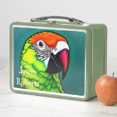Rainforest Beauty: Exotic Wild Parrot Metall Brotdose (Beispiel)