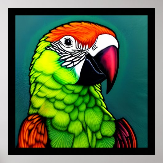 Rainforest Beauty: Exotic Wild Parrot Poster (Vorne)