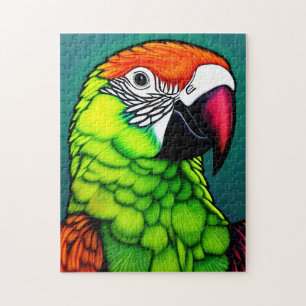 Rainforest Beauty: Exotic Wild Parrot Puzzle