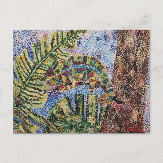 Rainforest Chameleon Painted Postcard Postkarte (Vorderseite)