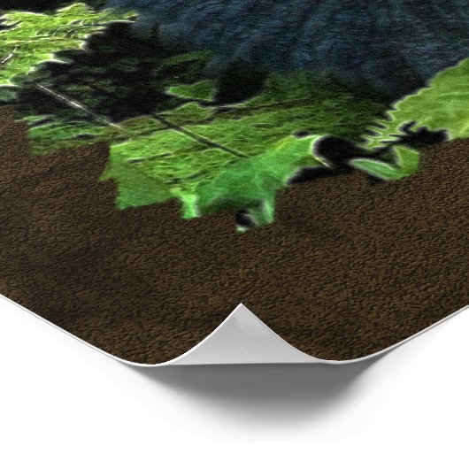 "RAINFOREST DREAMS II" Schimpanse Art Poster (Ecke)