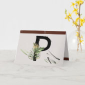 Rainforest Embellished Painted Letter P Monogram Karte (Gelbe Blume)