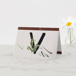 Rainforest Embellished Painted Letter V Monogram Karte