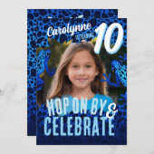 Rainforest Frog 10. Geburtstag Foto Einladung - Bl (Vorne/Hinten)