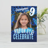 Rainforest Frosch 9. Geburtstag Foto Einladung - B (Stehend Vorderseite)