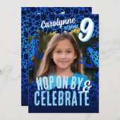 Rainforest Frosch 9. Geburtstag Foto Einladung - B (Vorne/Hinten)