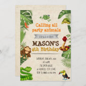 Rainforest Geburtstagsfeier Einladung (Vorne/Hinten)