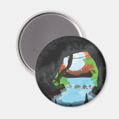 Rainforest Höhle Cartoon Landschaft Magnet (Vorderseite/Rückseite)