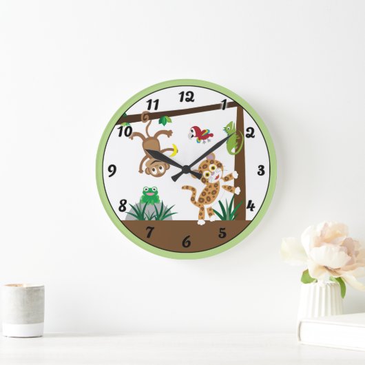 Rainforest Jungle Clock Große Wanduhr (Zuhause)