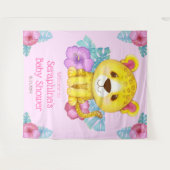 Rainforest Jungle Leopard Babydusche Hintergrund Wandteppich (Vorderseite (Horizontal))